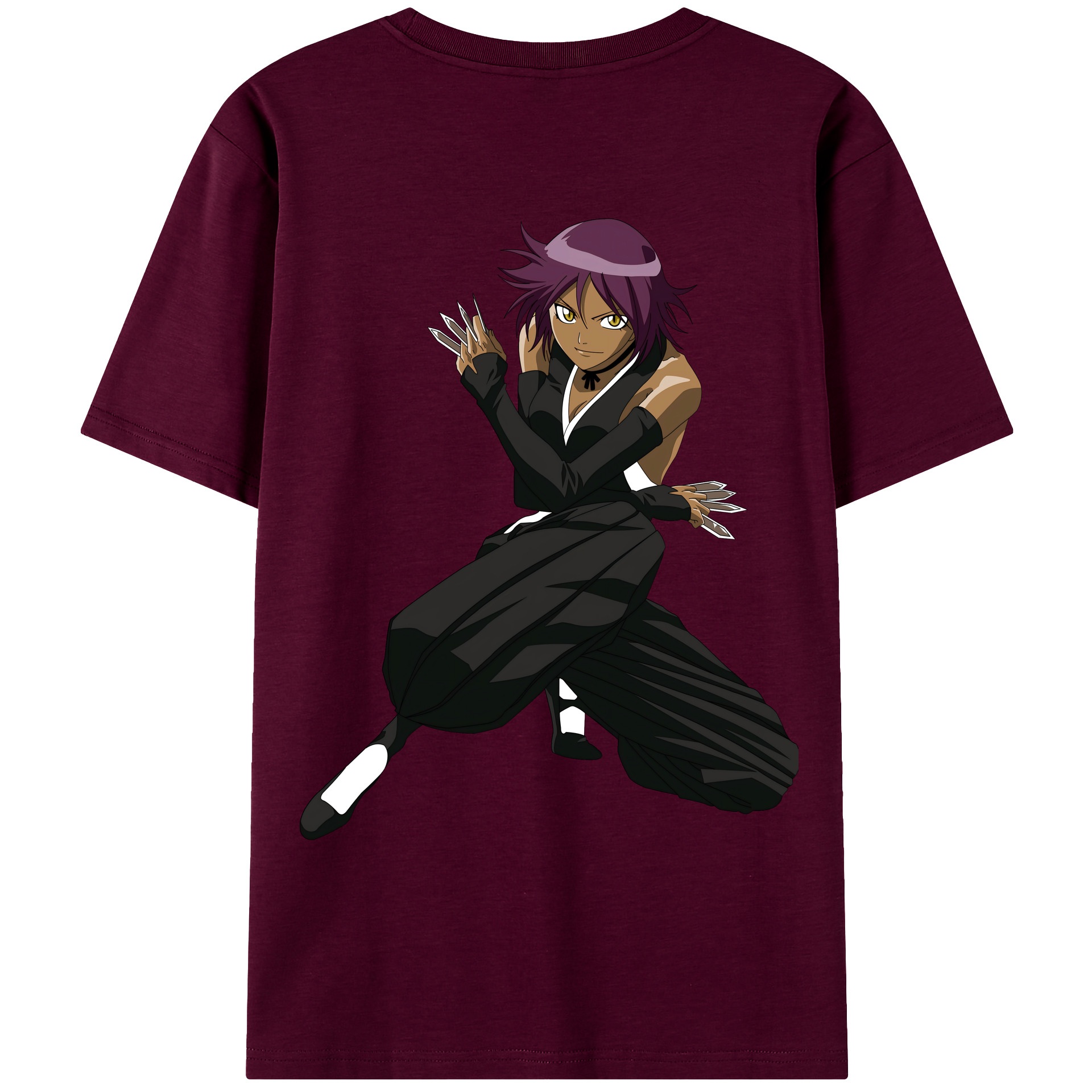 （画像用） ブリーチ 四楓院 夜一（しほういん よるいち） BLEACH Shihouin Yoruichi レディース半袖Tシャツ(バックプリント)
